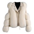 thumbnail image 3 of Women Autumn Winter Solid Composite Zipper Long Sleeve Jacket Pocket Outerwear Coat, 3 of 5