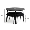 thumbnail image 2 of Mesa de Comedor Redonda de Madera con Bancos Tapizados y Acolchados de Estilo Moderno de Estructura Resistente Ideal para Optimizar Espacios - Mesa 90 cm y 4 Bancos + Kit de Armado, 2 of 8