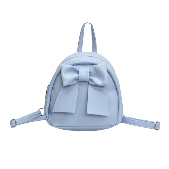 UJNDER School Backpack Stylish Bowknot Zip Closure Casual Lightweight Nylon Purse for Daily Travel Work College Bookbag for Women Blue,One Size