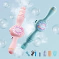 thumbnail image 4 of 1pcs，Magic Elastic Bubble Wand, Colorful Smoke Bubble Machine, Rechargeable Automatic Bubble Maker with Colorful Lights with Colorful Elastic Bubbles & Smoke Effect for Outdoors Parties Use,Pink, 4 of 5