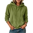 thumbnail image 6 of SYwaren Knit Hoodie for Women Long Sleeve Winter Casual Sweatshirt with Pockets Solid Color Tops, 6 of 7