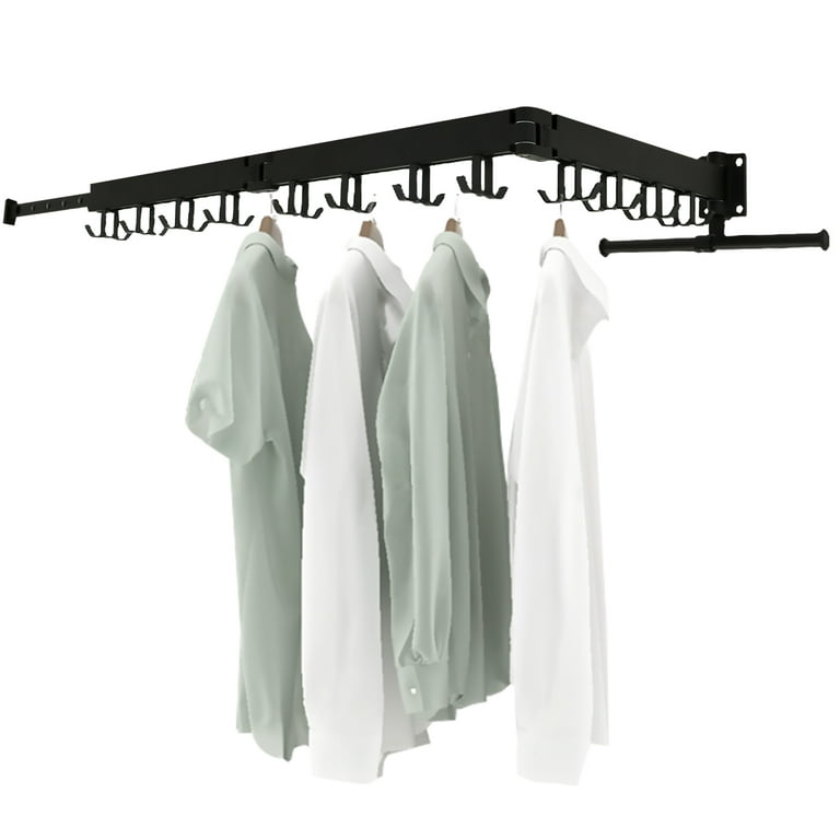  Kelisiting Retractable Clothes Drying Rack,3 Fold White Laundry  Drying Rack,Wall Mounted Clothes Hanger,Space Saver,Foldable Durable,for  Balcony,Laundry,Bathroom,Patio,Apartment,Dormitory : Home & Kitchen
