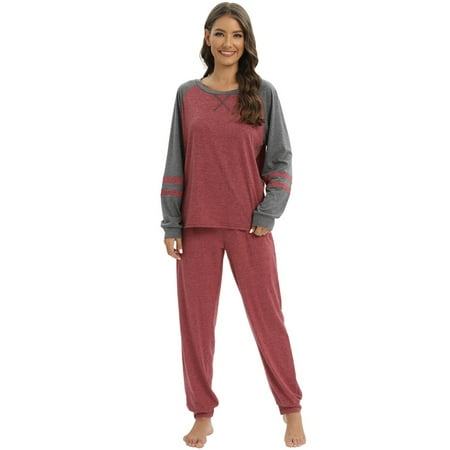 

Xmarks Sweatsuits Womens Loungewear Set Tracksuit Long Sleeve Pajamas Set with Pockets 2 Piece Outfits Lounge Sets Red US 14