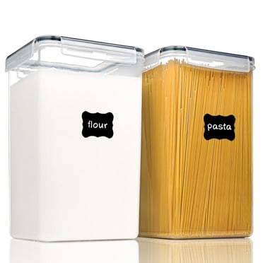 Airtight Pantry Storage Canisters for Flour, Sugar, Pantrystar 2 Pcs Large Food Storage Containers, 6.5L /219.79fl oz