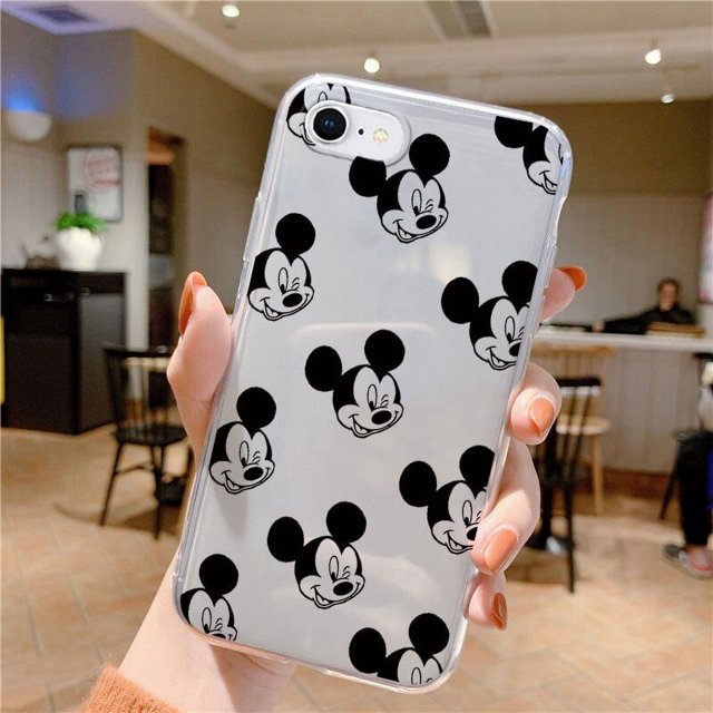 Funda transparente de Mickey, Minnie Mouse, Daisy, Pato Donald, Stitch para iPhone SE 2022 2020, iPhone 7, 6, 6S, 7, 8 Plus