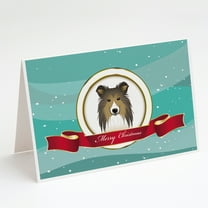 Caroline's Treasures Sheltie Christmas Greeting Cards with Envelopes, 5" x 7" (8 Count)