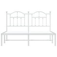 thumbnail image 6 of vidaXL White Queen Metal Bed Frame with Headboard & Slats, No Mattress, Easy Assembly, 6 of 9