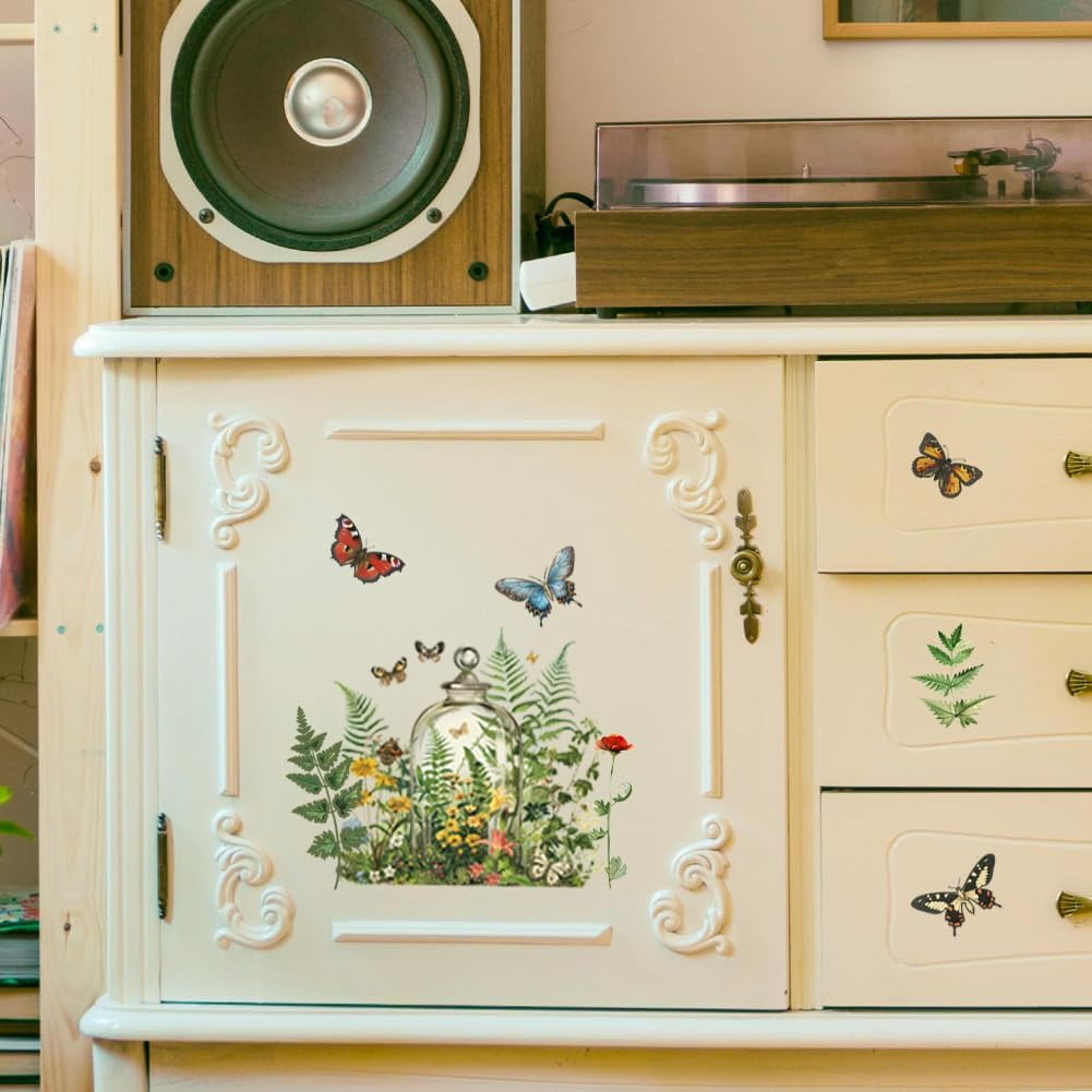 AHANDMAKER Cactus Rub On Transfers - 12 Sheets Succulent Stickers For DIY Crafts & Home Decor