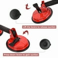 thumbnail image 3 of Dawot Glass Suction Cup, 2 Pack 5.8in Adjustable Vacuum Suction Cups Heavy Duty Industrial Tile Suction Cup to Lift Large Glass for Replace Windshield, Tile Granite Lifting 220lbs Load Capacity（Red）, 3 of 7