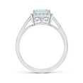 thumbnail image 2 of ANGARA Natural Classic Square Aquamarine Halo Ring in 14K White Gold for Women (Size-6mm) | March Birthstone, Birthday, Anniversary, Jewelry Gift for Women | Natural Aquamarine Ring, 2 of 8