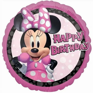 Pink Minnie Mouse 18" Foil Balloon Kids Birthday Balloons and Minnie Mouse Themed Balloon