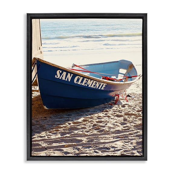 Stupell Industries Coastal Black Floating Frame Canvas Art, 17 x 21, by Ashley Singleton