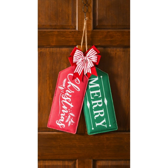 Christmas, Holidays Reversible Door Tag