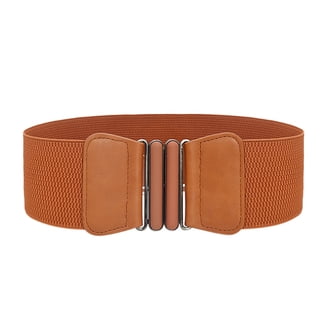 Women Wide PU Leather Belt 2-in-1 Waistband with Skinny Belt Wide PU Leather Belt Dress Jeans Pants Decorative Waistband  main image 2