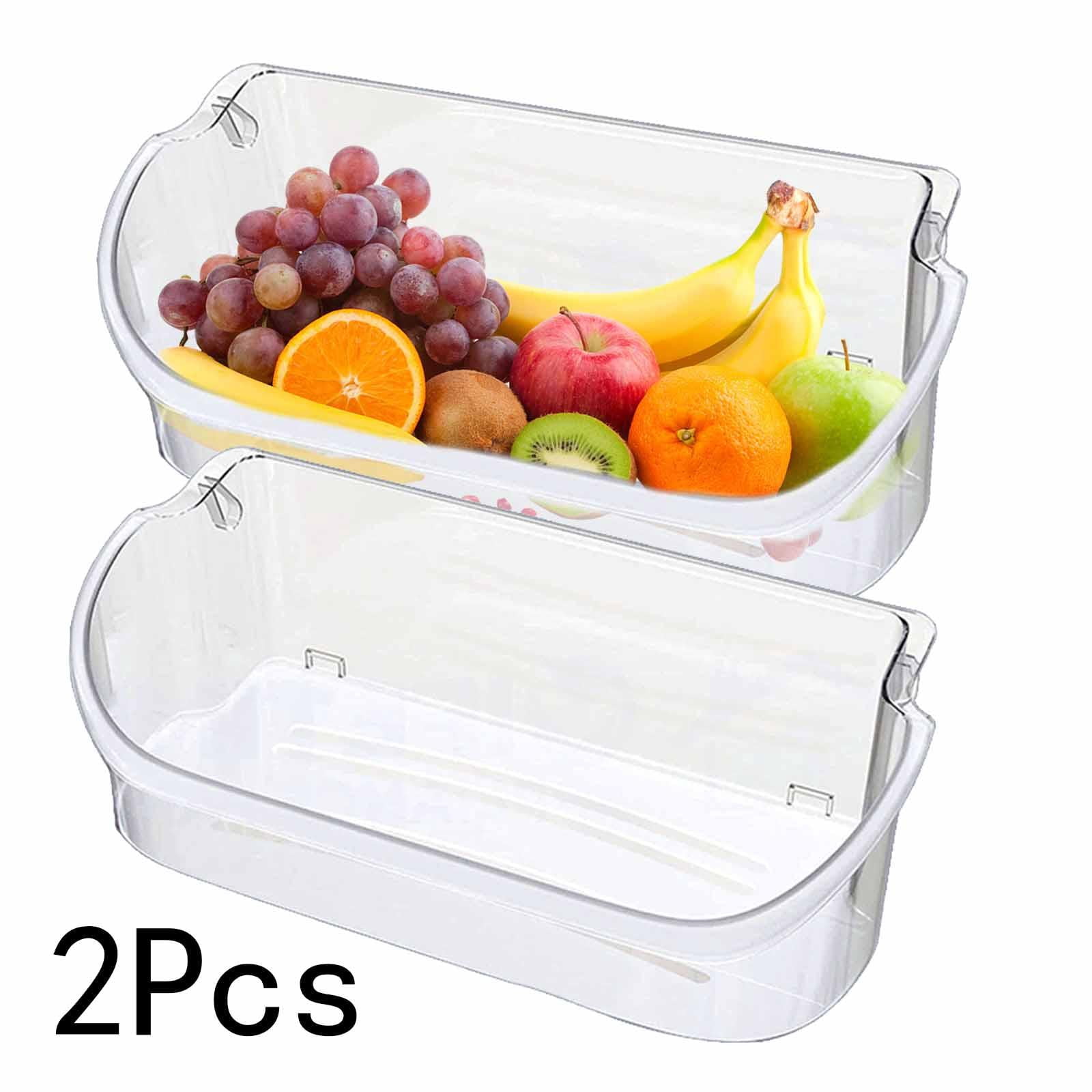 Fiocias 2 Pieces Refrigerator Door Bin Food Storage Container Fridge Drawers for Kitchen