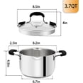 thumbnail image 3 of Rorence 3.7 Quart Stainless Steel Induction Casserole with Glass Lid and Straining Holes, Tri-Ply Base Stock Pot for Pasta, Vegetable and Soup Cooking, 3 of 8