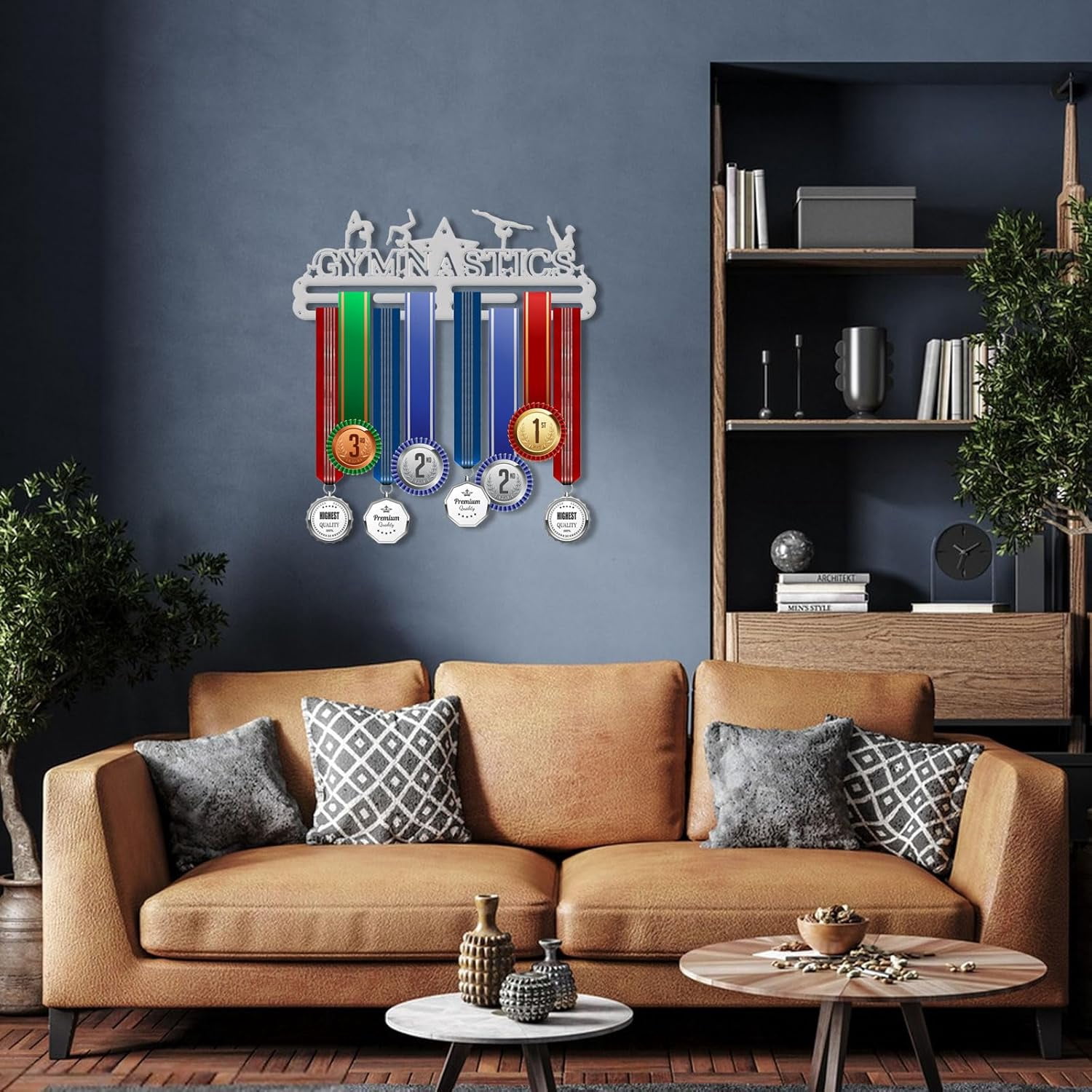 Medal Hangers Gymnastics and Stars Medals Display Holder Rack Wall Mount Metal Medal Frame Gymnastics Medal Hook Sports Award Rack for Birthday Graduation Gift