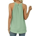 thumbnail image 4 of asdoklhq 2023 Summer Fall Womens Tops Clearance under $5 Womens Blouse Halter Tank Tops Summer High Neck Sleeveless Chiffon Tops Light Blue S, 4 of 7