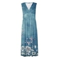 thumbnail image 5 of RKSTN Robes d'Invitée de Mariage pour Femmes Mode Décontractée Amples Grande Taille Évasées Robes d'Été Décontractées Bohèmes à Imprimé Floral Sans Manches à Col en V Poitrine Enveloppée Robes de Cocktail, 5 of 5