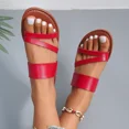 thumbnail image 3 of 2024 Summer Flat Heel Sandals for Women Casual Plus Size Beach Slippers Woman Pu   andal, 3 of 7