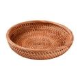thumbnail image 1 of Brown Artificial Rattan Woven Bread Basket Rustic Kitchen Bread Holder for Home Restaurant & Outdoor Picnics, 1 of 5