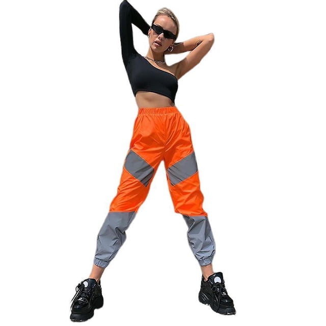 Pantalones reflectantes de mujer Pantalones cargo sueltos Patchwork Streetwear-naranja-l Teléfono móvil Teléfono móvil Accesorios para teléfonos móviles