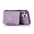 thumbnail image 6 of Wallet Case for iPhone 12  / 12 Pro, Detachable Crossbody Lanyard Strap PU Leather+Soft TPU Bumper Magnetic Clasp Back Flip Credit Card Slots Kickstand Cover for iPhone 12  / 12 Pro - 6.1", Purple, 6 of 10
