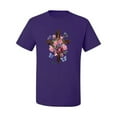 thumbnail image 2 of Wild Bobby, Cross with Flowers and Butterflies, Inspirational/Christian, Men Graphic Tees, Purple, Small, 2 of 3