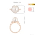 thumbnail image 5 of Angara Freshwater Cultured Pearl Overlapping Halo Ring in 14K Rose Gold for Women | June Birthstone Jewelry for Her, 5 of 8