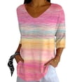 thumbnail image 5 of shirts for women Breast Cancer Awareness Print V-Neck T-Shirt, 5 of 5