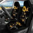 thumbnail image 3 of Xoenoiee Sunflower Butterfly Print Car Seat Cover Auto Accessories Set of 4 Pcs, Car Front Seat Protective Cover + Split Bench Cover Backrest Seat Protector Universal Fit, 3 of 7