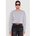thumbnail image 2 of Women's Cropped Bubble Hem Long Sleeve Sweatshirt, 2 of 5