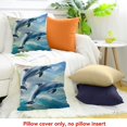 thumbnail image 4 of FCXZI 100% Linen Pillow Covers Decoration Dolphins Ocean Sky Home Decor for Sofa Couch - Set of 1, 3 Sizes 18x18in, 4 of 5