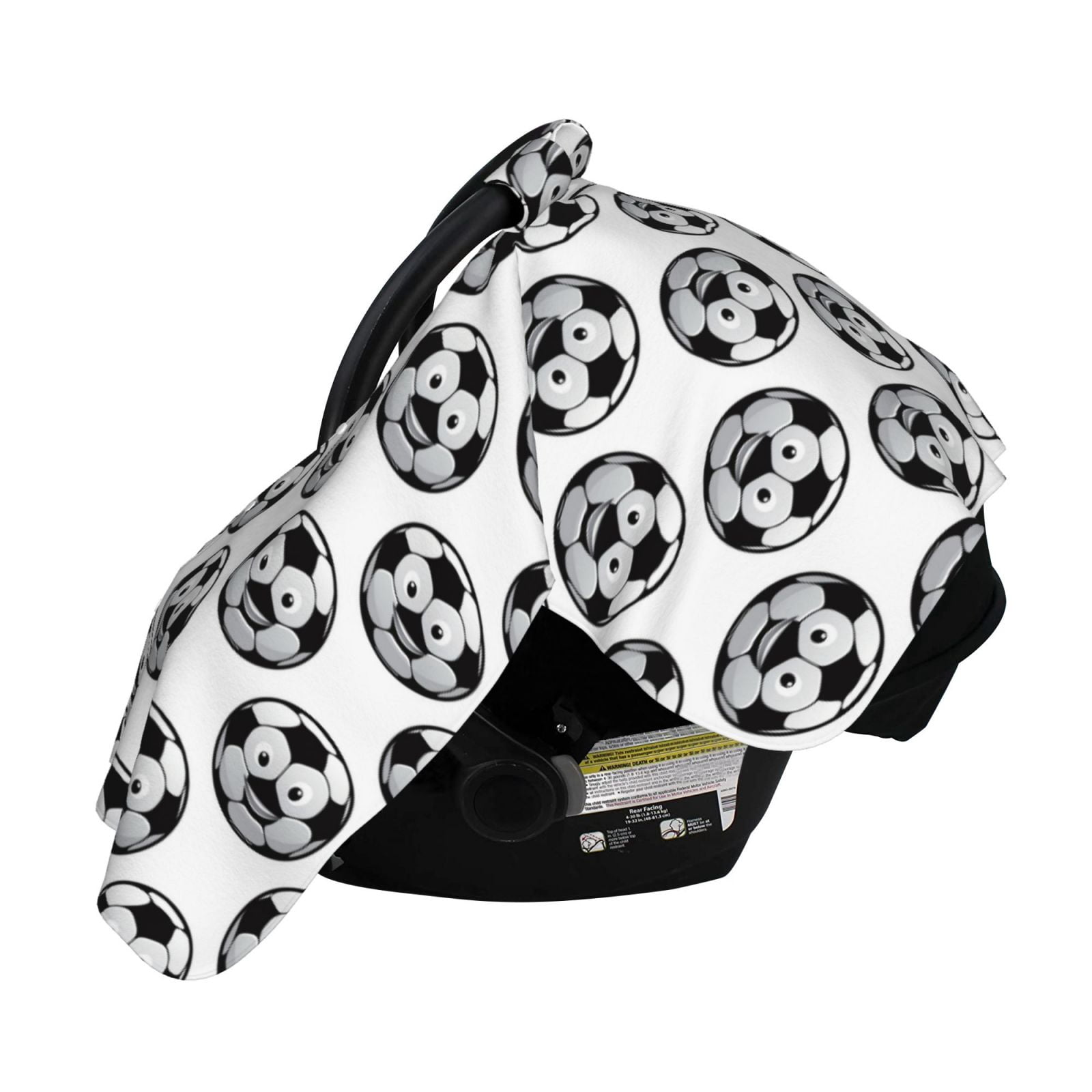 Naloa Happy Soccer Baby Car Seat Cover, Breathable Baby Carrier Cover, Multiuse Baby Carrier Cover & Nursing Breastfeeding Cover