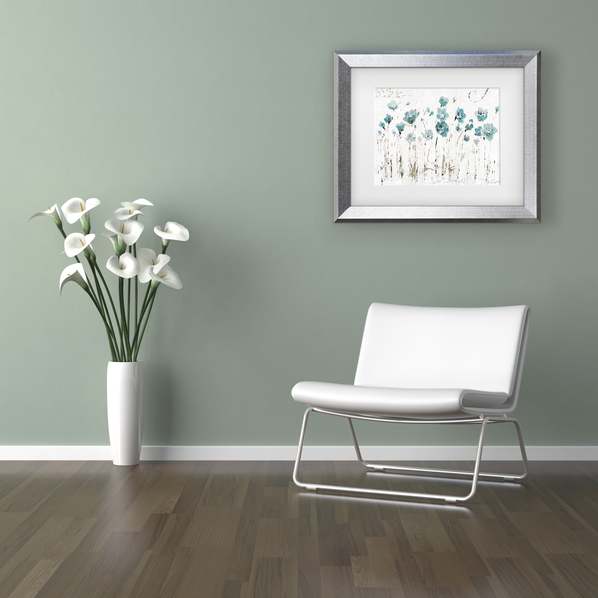 Trademark Fine Art 'Abstract Balance VI Blue' Matted Framed Art by Lisa Audit