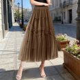 thumbnail image 2 of MuXiKeJi Clothes Women's Fashionable Mesh Midi Skirt with Elegant Bow Knot Detail and Pleated Design, 2 of 4
