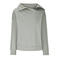 thumbnail image 6 of Hfyihgf Womens Zipper Sweatshirt Turtleneck Long Sleeve Pullover Solid Color Fall Casual Loose Sweatshirts Top T Shirts Gray S, 6 of 8