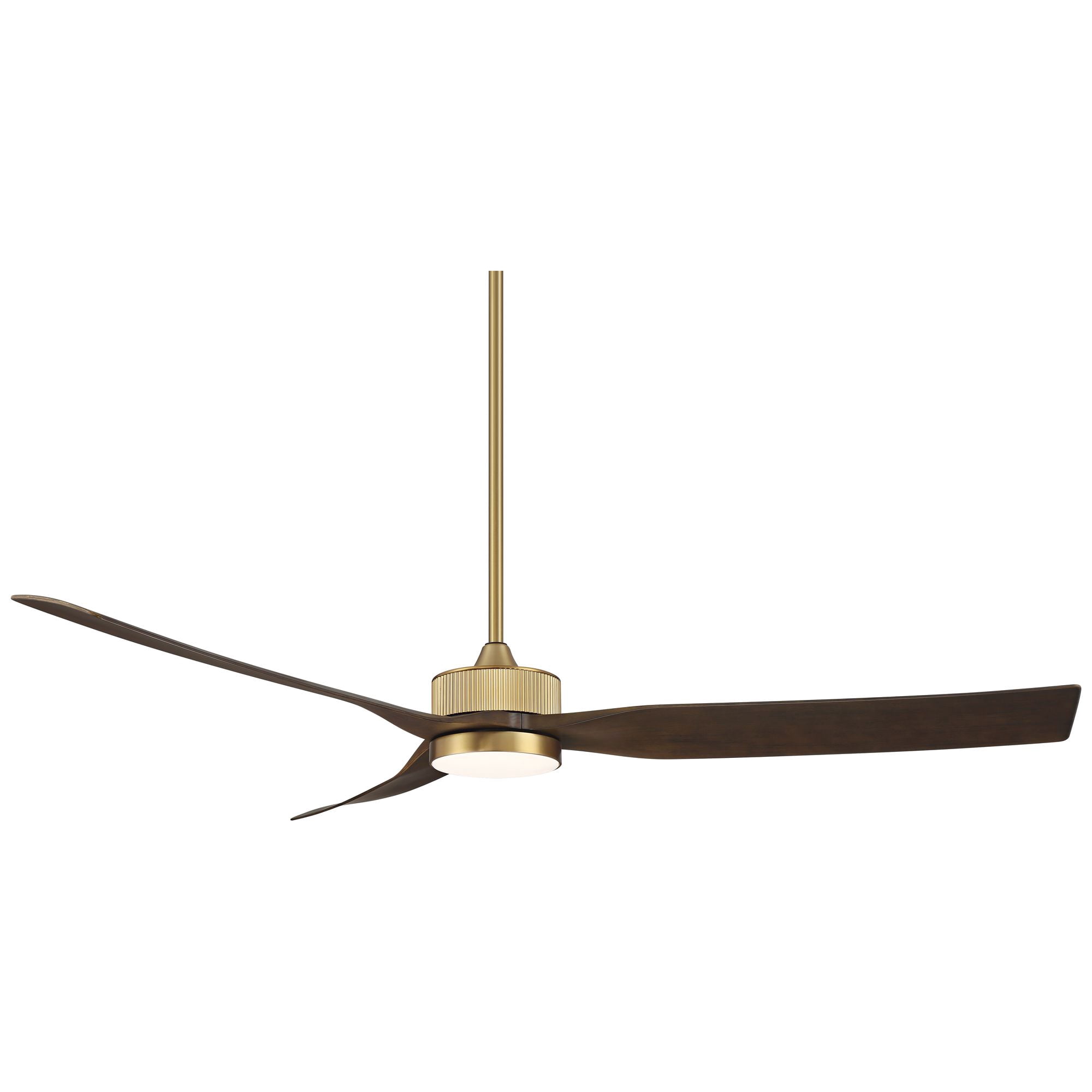 Casa Vieja 60" Montage Modern Indoor Outdoor Ceiling Fan 3 Blade LED Light Remote Control Soft Brass Finish Bedroom Damp Rated