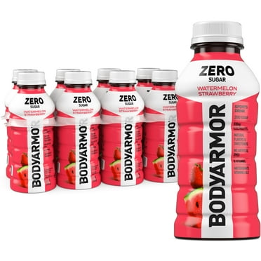 BODYARMOR Zero Sugar Watermelon Strawberry Electrolyte Sports Drink, 12 fl oz, 8 Pack Bottles