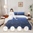 thumbnail image 3 of Erosebridal Teens Stars Print Full Size Comforter Sets 3 Pieces,Gradient Blue Starry Sky Bedding Sets For Boys,Navy Blue Reversible, 3 of 6
