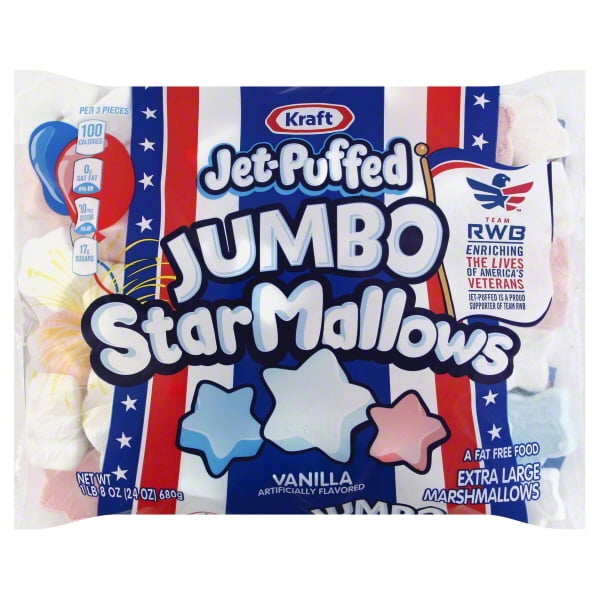 Kraft JetPuffed Jumbo StarMallows Vanilla Marshmallows 24 oz. Bag