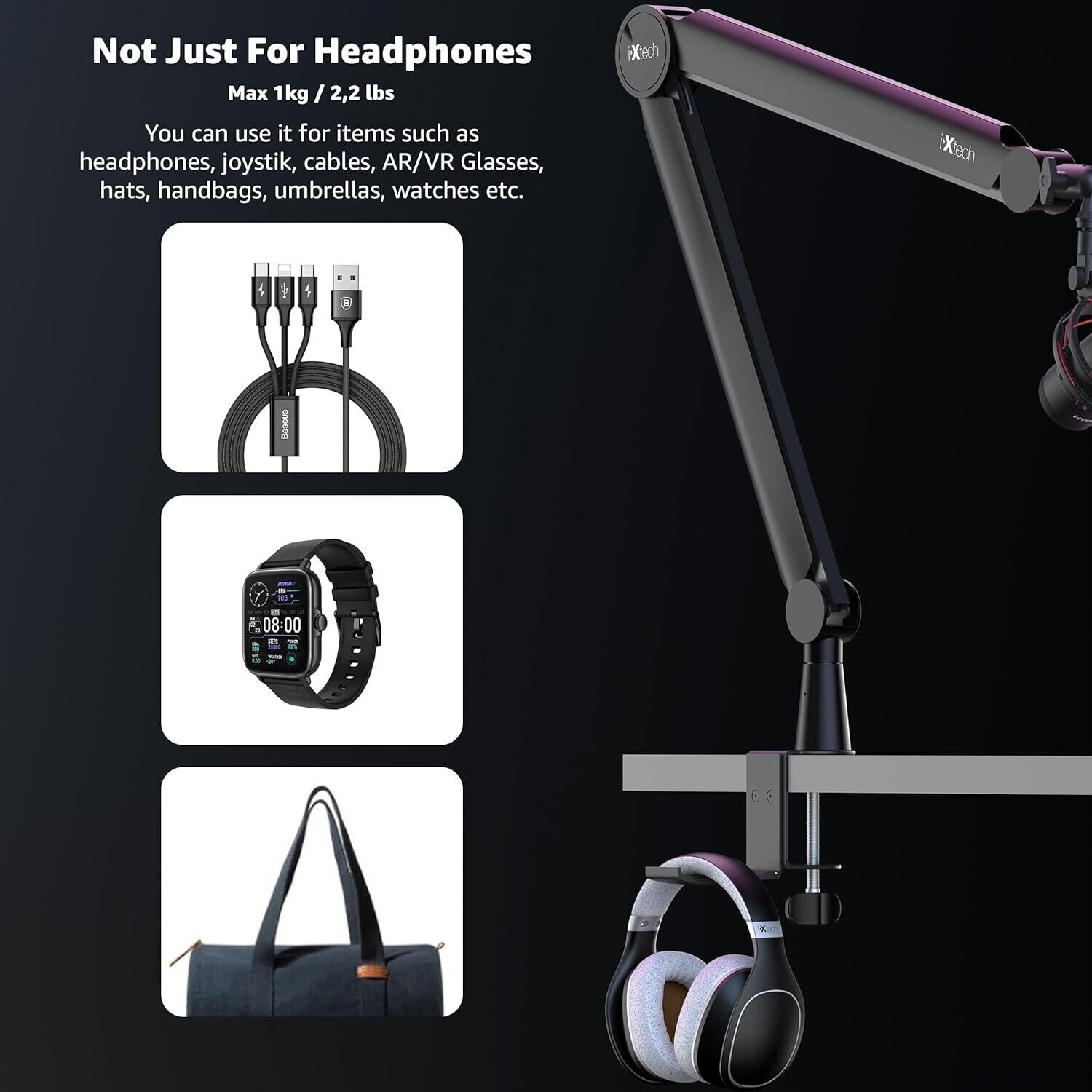 IXTECH Mic Arm Boom Arm 360° Rotatable Microphone Boom Arm Mic Boom Arm VAILANT