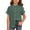 Dark Green, variant on Toddler Girl Shirts Girls Solid Turn-Down Collar Short Sleeve Classic Button Down Shirt Casual Soft Breathable Versatile Layering Piece Light Blue 9 Years-10 Years