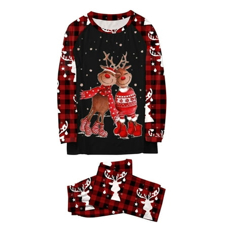 

Nomeni Christmas Home Matching Clothing Christmas Plaid Print Pajama Set Mom Style