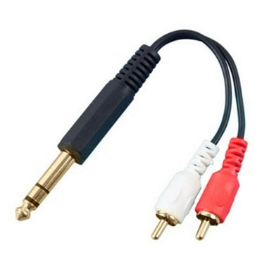 AOOOWER 1/4 to RCA-Cable Quarter Inch 6.35mm TRS to 2xRCA Audio-Cable Y-splitter Line