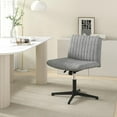 thumbnail image 2 of GOFLAME Criss Cross Office Chair, Swivel Cross Legged Office Desk Chairs with Wide Seat and Rocking Function, Height Adjustable Armless Computer Desk Chair for Home Office, Bedroom, No Wheels, Grey, 2 of 9