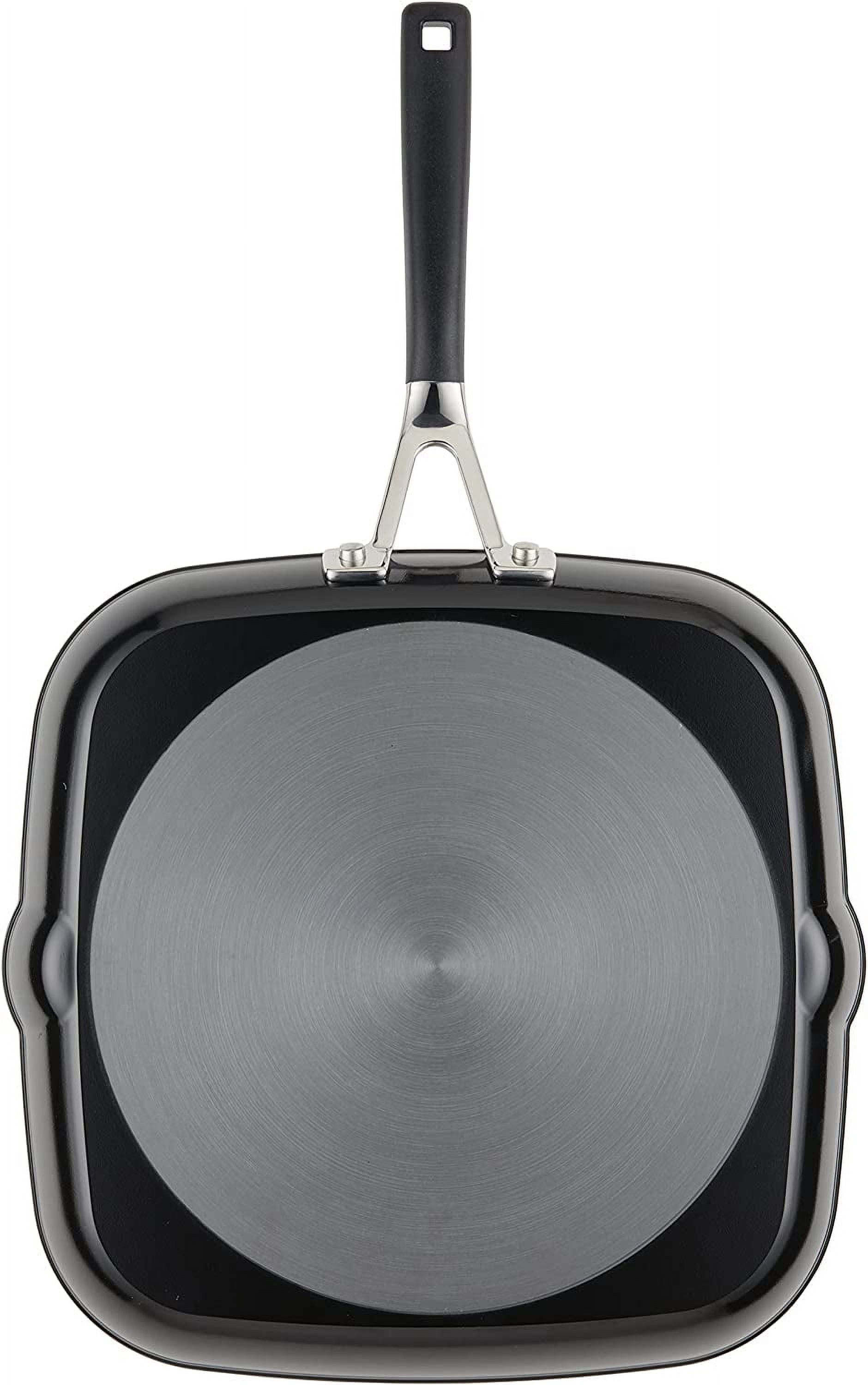 Hard Anodized Nonstick Square Grill Pan, 11.25 Inch,  Black