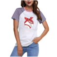 thumbnail image 1 of Tops Cortos para las Mujeres Impreso Cuello Redondo Mangas Cortas Casual Camiseta, Mujer Casual Camisetas para el Hogar Diario, 1 of 4