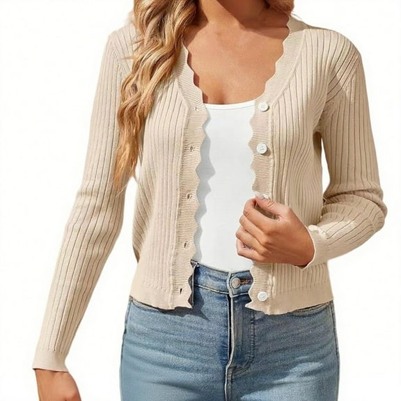 ROZYARD Women's Cardigan Sweater Button Down Long Sleeve Oversized Knit Cardigan Coat