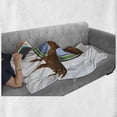 thumbnail image 6 of Moose Soft Flannel Fleece Throw Blanket, Symbolic Northern Fauna with Deer Head Humorous Natural Preservation Image, Cozy Plush for Indoor and Outdoor Use, 50" x 70", Green Brown, by Ambesonne, 6 of 6